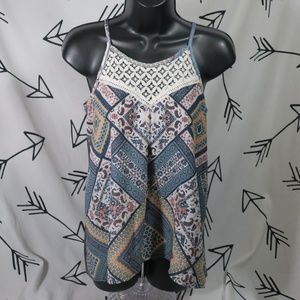 Xhilaration BoHo Tank Top Size Small Cold Shoulder